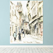 Rue Damiette, Rouen (1884年頃) by Camille Pissarro キャンバスプリント (インサイチュ (ウッドフロア))