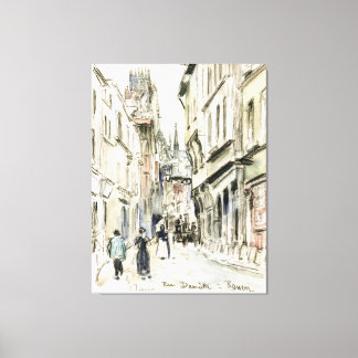 Rue Damiette, Rouen （1884年頃） by Camille Pissarro キャンバスプリント