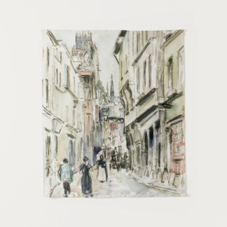 Rue Damiette, Rouen （1884年頃） by Camille Pissarro タペストリー