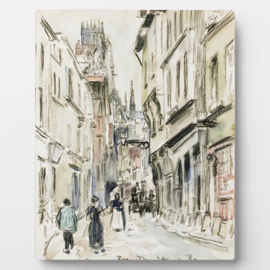 Rue Damiette, Rouen （1884年頃） by Camille Pissarro フォトプラーク (正面)