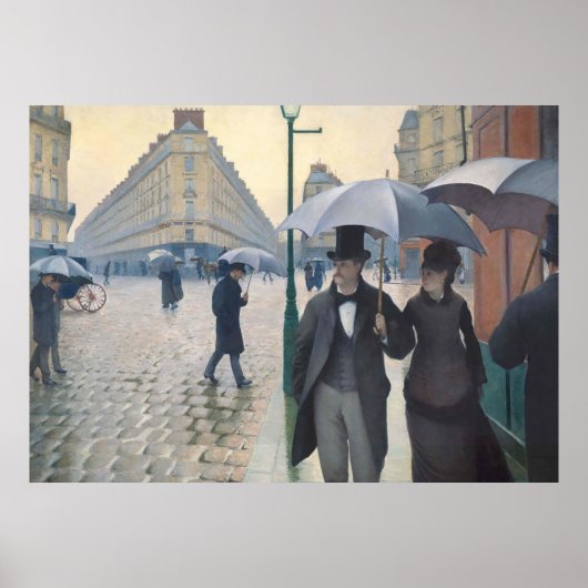 Rue de Paris, temps de pluie by Gustave Caillebott ポスター (正面)
