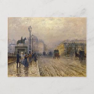 Rue de Paris with Carriages by Giuseppe de Nittis ポストカード