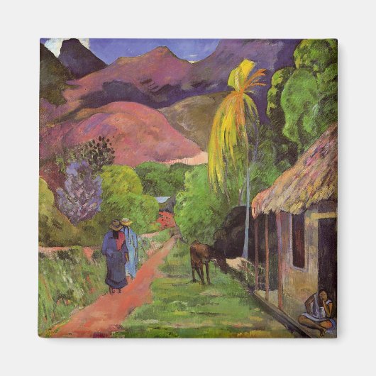 'Rue de Tahiti' - Paul Gauguin Magnet マグネット (正面)