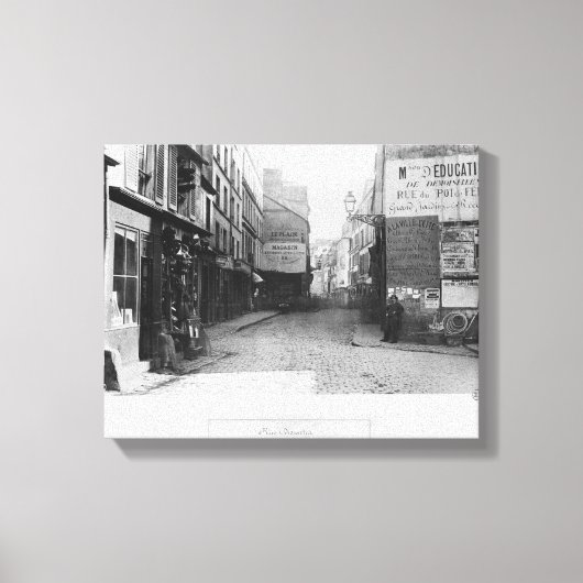 Rue Deskartes, from the Rue Moffetard, Paris キャンバスプリント (正面)