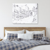 Rue du Petit Champlain，ケベック，カナダ キャンバスプリント (インサイチュ (寝室))