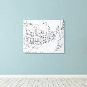 Rue du Petit Champlain，ケベック，カナダ キャンバスプリント (インサイチュ (ウッドフロア))