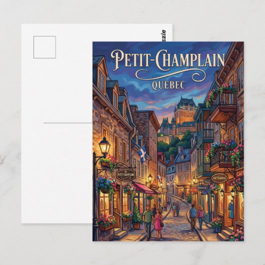 Rue du Petit-Champlain Canada ポストカード (正面/裏面)