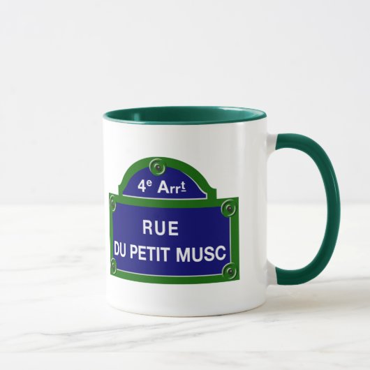 Rue du Petit Muscのパリの道路標識 マグカップ (右)