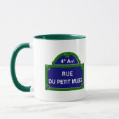 Rue du Petit Muscのパリの道路標識 マグカップ (左)
