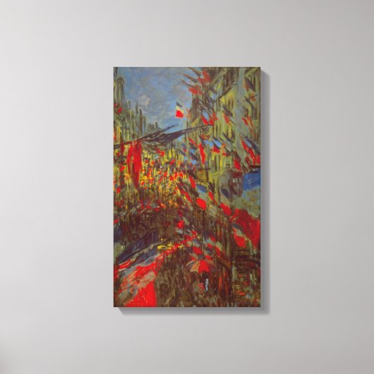 Rue Montorgueil with Flags by Claude Monet キャンバスプリント (正面)