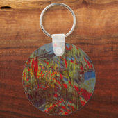 Rue Montorgueil with Flags by Claude Monet キーホルダー (正面)