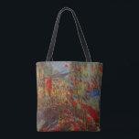 Rue Montorgueil with Flags by Claude Monet トートバッグ<br><div class="desc">バスティル素晴らしデイパーティーに使用する画像！クロード・モネの旗で飾られたRue Montorgueilはヴィンテージ印象派のアートの街並み絵画である。フランスのパリ飾スでのフランスの展示のオープンに旗を持つ通りMontorgueil。アーティストについて：クロード・モネ(1840-1926)は印象派の運動の創始者であフランスのり絵画、その絵画の大部分は「空中に浮かぶ」（野外に浮かぶ）スタイル印象派の風景である。</div>