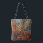 Rue Montorgueil with Flags by Claude Monet トートバッグ<br><div class="desc">バスティル素晴らしデイパーティーに使用する画像！クロード・モネの旗で飾られたRue Montorgueilはヴィンテージ印象派のアートの街並み絵画である。フランスのパリ飾スでのフランスの展示のオープンに旗を持つ通りMontorgueil。アーティストについて：クロード・モネ(1840-1926)は印象派の運動の創始者であフランスのり絵画、その絵画の大部分は「空中に浮かぶ」（野外に浮かぶ）スタイル印象派の風景である。</div>