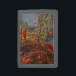 Rue Montorgueil with Flags by Claude Monet ナイロン三つ折りウォレット<br><div class="desc">バスティル素晴らしデイパーティーに使用する画像！クロード・モネの旗で飾られたRue Montorgueilはヴィンテージ印象派のアートの街並み絵画である。フランスのパリ飾スでのフランスの展示のオープンに旗を持つ通りMontorgueil。アーティストについて：クロード・モネ(1840-1926)は印象派の運動の創始者であフランスのり絵画、その絵画の大部分は「空中に浮かぶ」（野外に浮かぶ）スタイル印象派の風景である。</div>