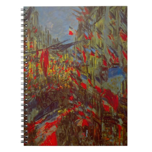 Rue Montorgueil with Flags by Claude Monet ノートブック (正面)