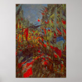 Rue Montorgueil with Flags by Claude Monet ポスター (正面)