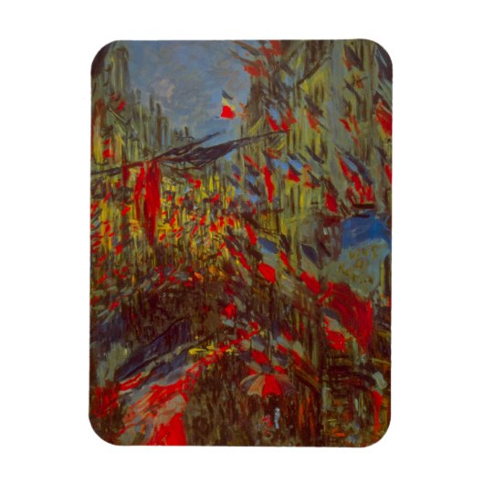 Rue Montorgueil with Flags by Claude Monet マグネット (縦)
