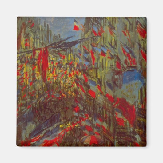 Rue Montorgueil with Flags by Claude Monet マグネット (正面)