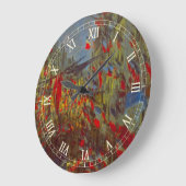 Rue Montorgueil with Flags by Claude Monet ラージ壁時計 (傾斜)