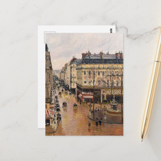Rue Saint-Honore午後、雨の効果 ポストカード (正面/裏面インサイチュ)