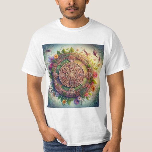 Rueda Celta de la Vida: Conexión y Ciclos Naturale Tシャツ (正面)