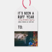 Ruff Year 2020クリスマスペット犬の写真 ギフトタグ (正面)