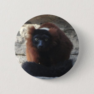 Ruffedの赤いLemur 缶バッジ