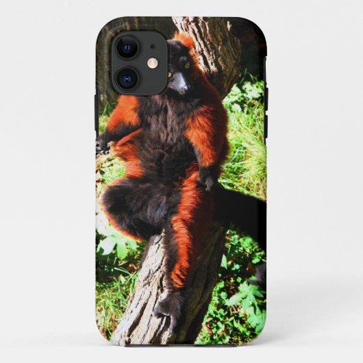 Ruffedの赤いLemur Case-Mate iPhoneケース (裏面)
