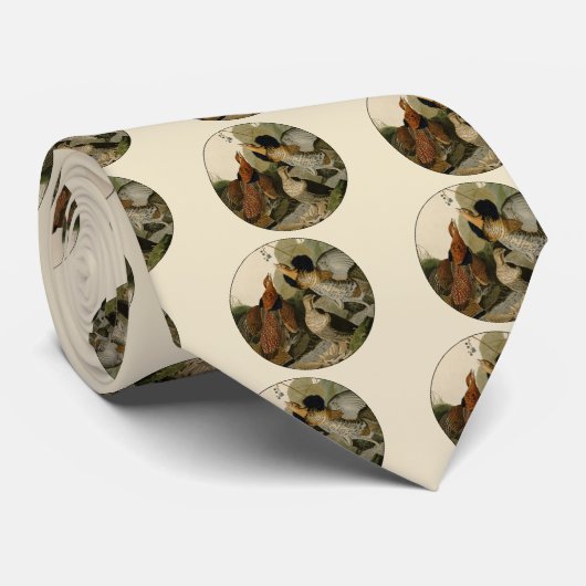 Ruffed Grouse Audubon Game Bird ネクタイ (ロール)