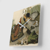 Ruffed Grouse - Audubon's Birds of America スクエア壁時計 (傾斜)
