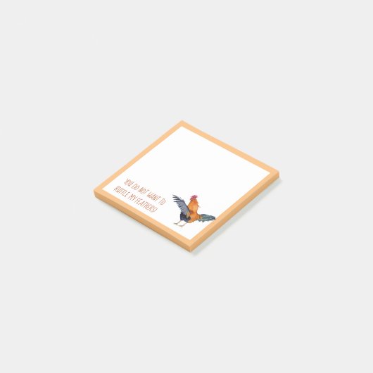 "Ruffle My Hafers"カラフルの水色のオンドリ ポストイット (アングル)