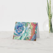 Ruffled Echeveria Watercolor by DLB Card カード (正面)