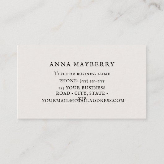 Rufous Hummingbird名刺 名刺 (裏面)