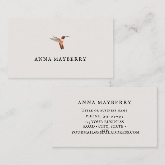 Rufous Hummingbird名刺 名刺 (正面/裏面)