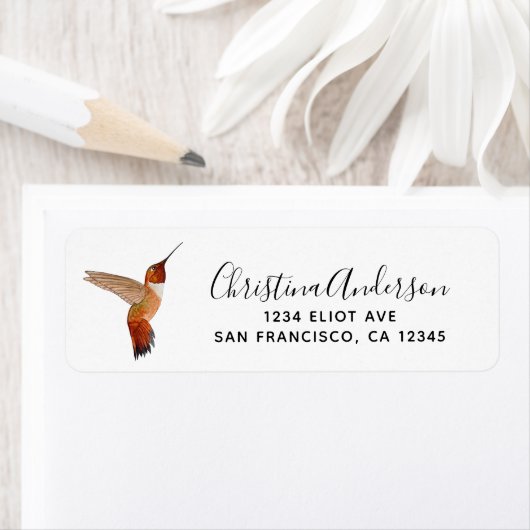 Rufous Hummingbird Label ラベル (インサイチュ)