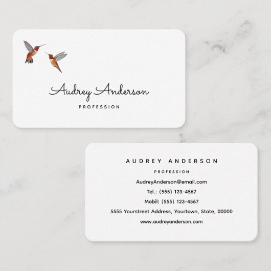 Rufous Hummingbirds名刺 名刺 (正面/裏面)