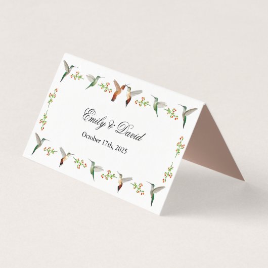 Rufous Hummingbirds Wedding Place Cards (裏面)