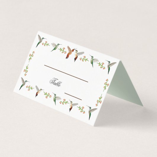 Rufous Hummingbirds Wedding Place Cards (正面)