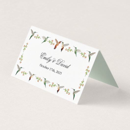 Rufous Hummingbirds Wedding Place Cards (裏面)