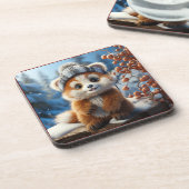 Rufus – 愛らしい赤いパンダ コースター (左側)