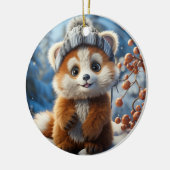 Rufus – 愛らしい赤いパンダ セラミックオーナメント (左)