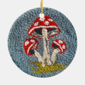 rug hooked design mushrooms ornament セラミックオーナメント (裏面)