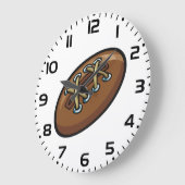 Rugby Ball Fun Sports Graphic ラージ壁時計 (傾斜)