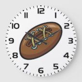 Rugby Ball Fun Sports Graphic ラージ壁時計 (正面)