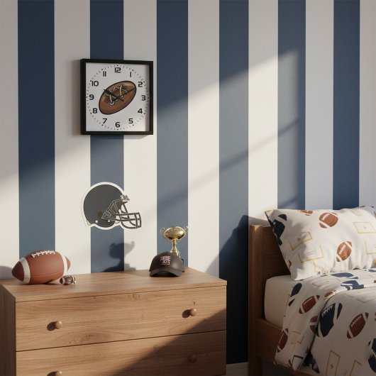 Rugby Ball Fun Sports Graphic ラージ壁時計