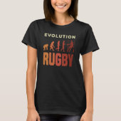 Rugby Ball Sport Player Retro Evolution Rugby Team Tシャツ (正面)