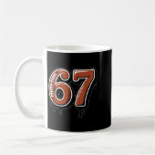 Rugby Drip Number 67 Player Or 67th Birthday Six S コーヒーマグカップ (左)