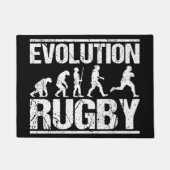 Rugby Evolution Monkeys Grunge for Rugby Player ドアマット (正面)