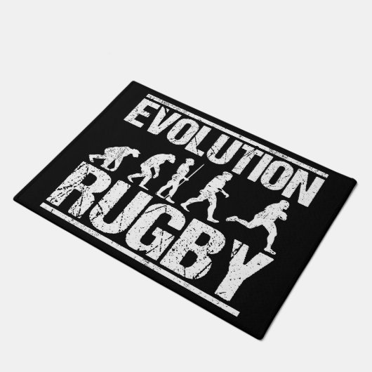 Rugby Evolution Monkeys Grunge for Rugby Player ドアマット (アングル)