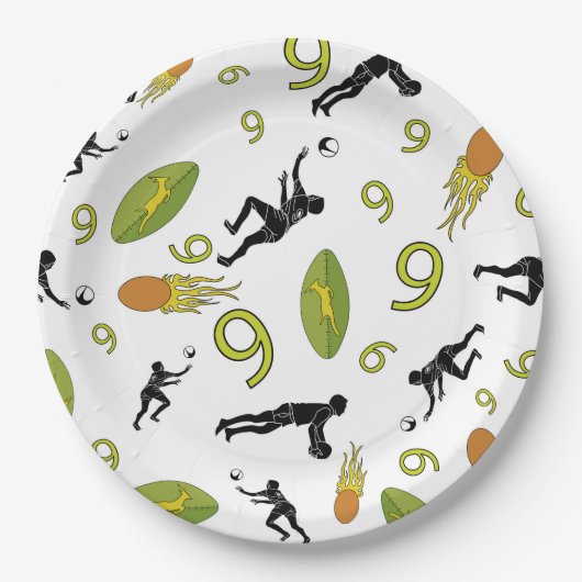 Rugby game are on ペーパープレート (正面)